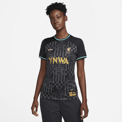 Jersey de fútbol Nike Dri-FIT Replica para mujer LeBron x Liverpool FC Stadium