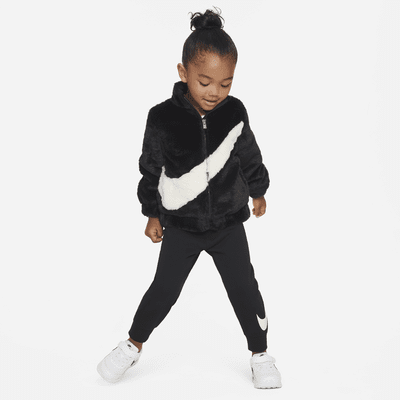 Nike Swoosh-Kunstpelzjacke für Kleinkinder