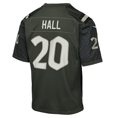 Jersey Nike de la NFL Game para niños talla grande Breece Hall New York Jets colección Rivalries