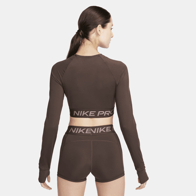 Haut court à manches longues Dri-FIT Nike Pro pour femme