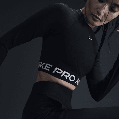 Nike Pro 365 女款 Dri-FIT 短版長袖上衣