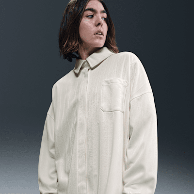 Nike Sportswear Women's Oversized Jacquard Striped Button-Down Shirt