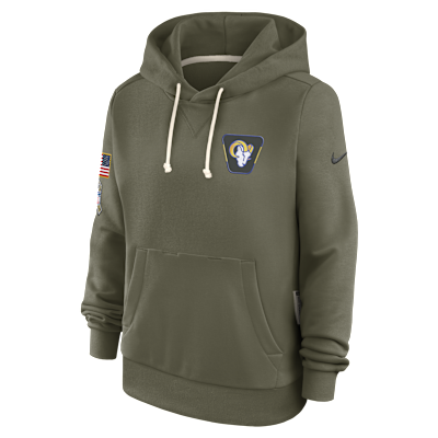 Los Angeles Rams Salute to Service Sideline Women's Nike Dri-FIT NFL Pullover Hoodie
