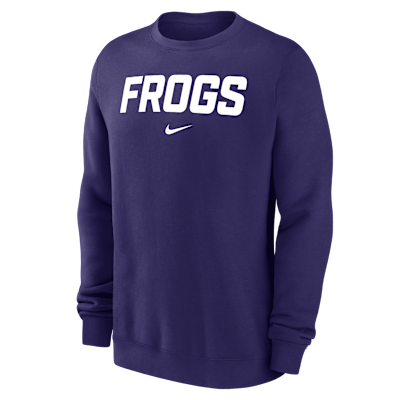 TCU Horned Frogs Club Fleece Men's Nike NCAA Pullover Crew-Neck Sweatshirt