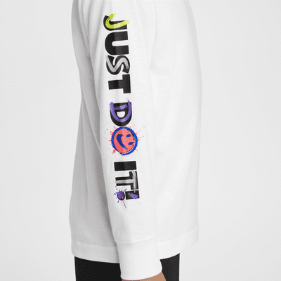 Playera de manga larga para niños talla pequeña Nike "Express Yourself"