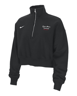 Женские  Nike College Phoenix Fleece (Clark Atlanta University) Cropped 1/4-Zip Pullover