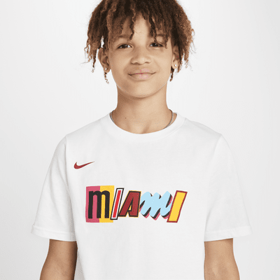 Miami Heat City Edition Nike NBA-T-Shirt mit Logo für ältere Kinder