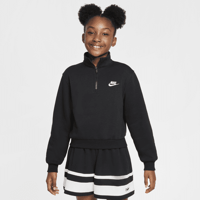 Sudadera de tejido Fleece de medio cierre para niña talla grande Nike Sportswear Club