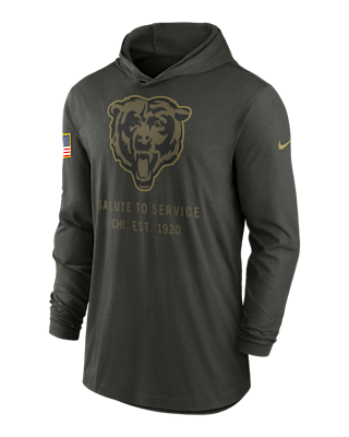 Мужские  Chicago Bears Salute to Service Sideline Men’s Nike Dri-FIT NFL Long-Sleeve Hooded Top