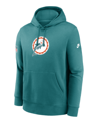 Miami Dolphins Nike Club Fleece Pullover Hoodie - Heathered Gray