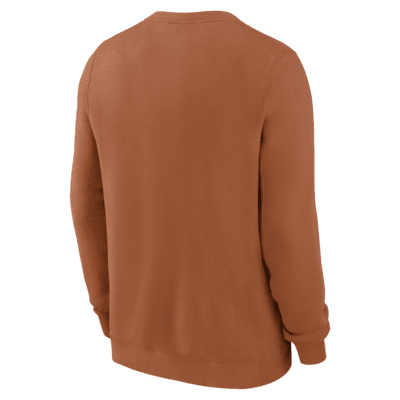 Sudadera de cuello redondo sin cierre universitaria Nike para hombre Texas Longhorns Primetime Primary Stack