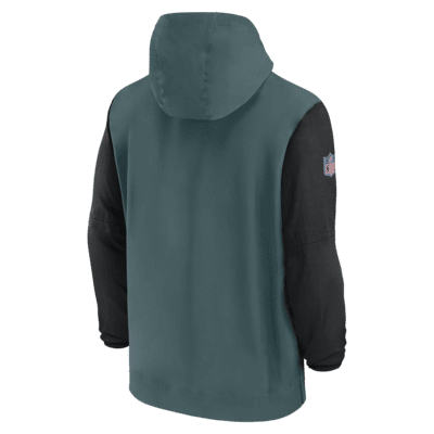 Philadelphia Eagles Sideline Pre-Game Player Men's Nike NFL 1/2-Zip Hooded Jacket