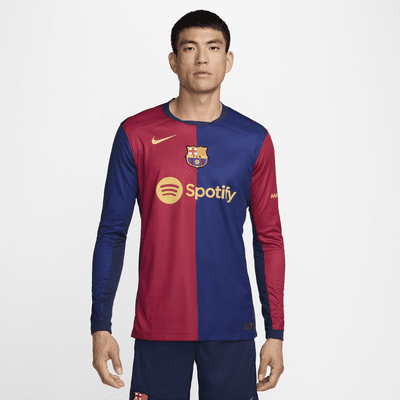 FC Barcelona 2024/25 Stadium Home Men's Nike Dri-FIT Soccer Replica Long-Sleeve Jersey