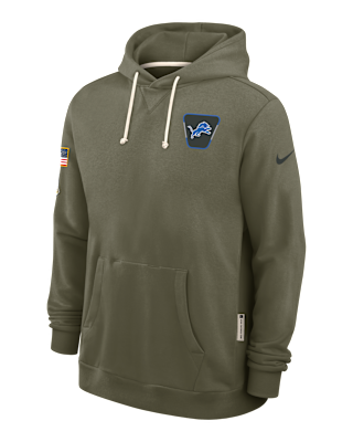 Мужское худи Detroit Lions Salute to Service Sideline Dominant Force Nike Dri-FIT NFL Pullover Hoodie