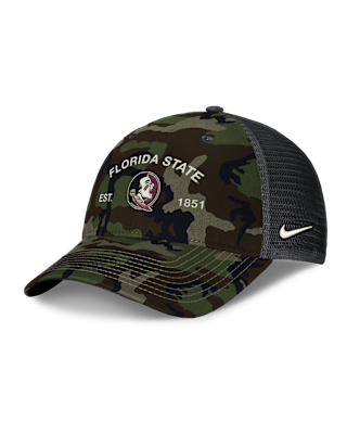 Мужские  Florida State 2025 Military Appreciation Rise Nike College Trucker Adjustable Hat