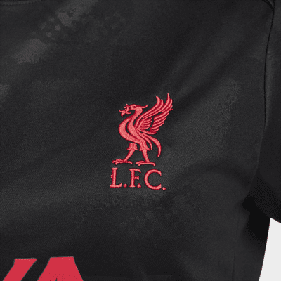 Playera de fútbol Nike Dri-FIT para antes del partido para mujer Liverpool FC Academy Pro Third