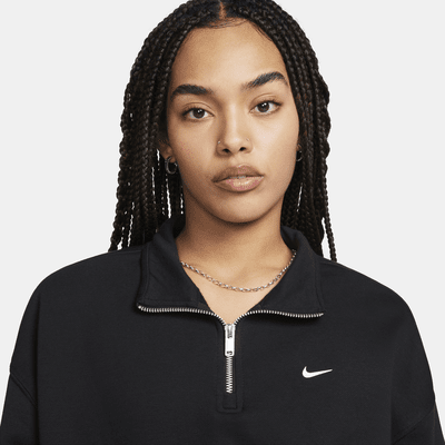 Top in fleece oversize con zip a 1/4 Nike Sportswear – Donna