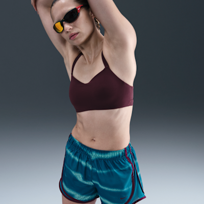 Shorts de correr Dri-FIT de tiro medio con forro de ropa interior para mujer Nike Tempo