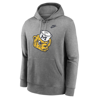 Sudadera con gorro sin cierre universitaria Nike para hombre Michigan Wolverines Legacy Club Primary Logo