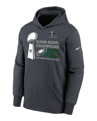 Подростковое худи Philadelphia Eagles Super Bowl LIX Champions Trophy Collection Big Kids' Nike NFL Pullover Hoodie