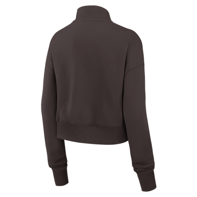 Cleveland Browns Phoenix Women's Nike NFL Cropped 1/4-Zip Crew
