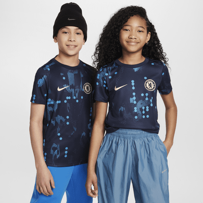 Haut de foot d'avant-match à manches courtes Nike Dri-FIT Chelsea FC Academy Pro pour ado