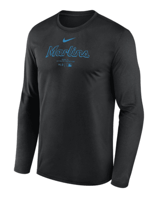 Мужская футболка Miami Marlins Authentic Collection Practice Nike Dri-FIT MLB Long-Sleeve