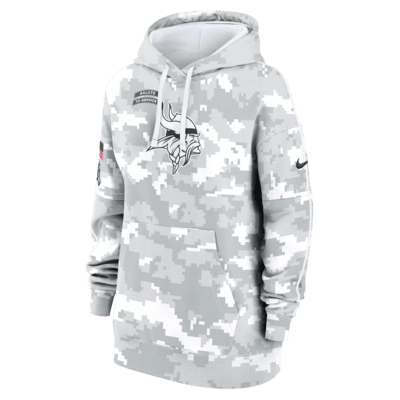 Sudadera con gorro sin cierre Nike de la NFL para mujer Minnesota Vikings Salute to Service Primary Edge Club