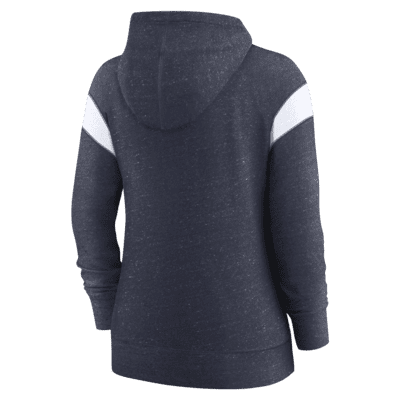 Women's Nike Heather Charcoal Seattle Seahawks Raglan Funnel Neck Pullover Hoodie Size: Extra Small