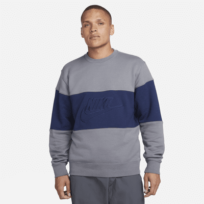 Sudadera de cuello redondo de French Terry con colores contrastantes para hombre Nike Club