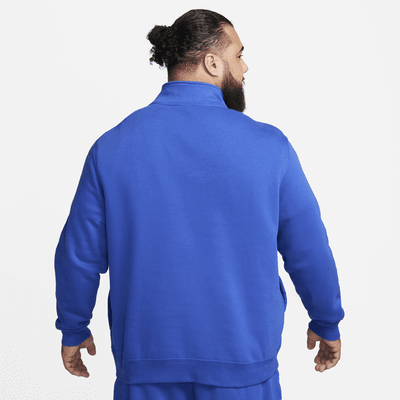 Pull à demi-zip en tissu brossé Nike Sportswear Club pour Homme