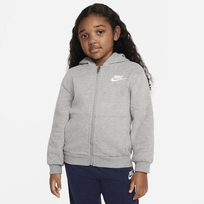 Full-Zip Nike Sportswear Hoodie. Club Little Fleece Kids