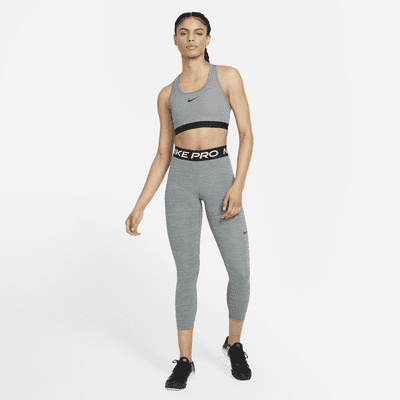 Nike Pro Women's Mid-Rise Crop Mesh Panel Leggings