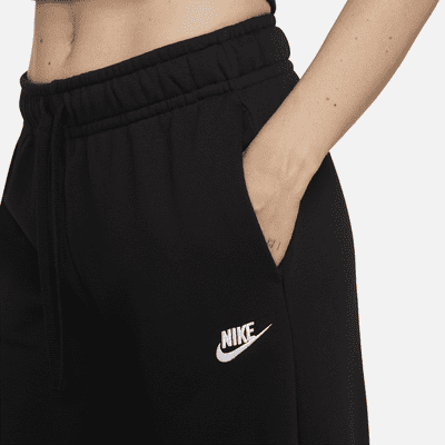 Pants de entrenamiento de piernas anchas de tiro medio para mujer Nike Sportswear Club Fleece