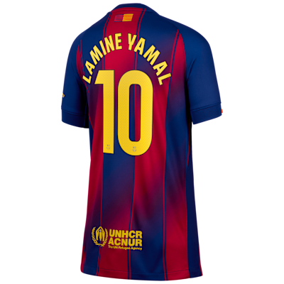 Lamine Yamal Barcelona 2025/26 Stadium Home Big Kids' Nike Dri-FIT Soccer Jersey
