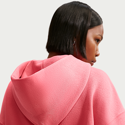 Sudadera con gorro Nike Sportswear oversized cropped Henley de tejido Fleece para mujer Phoenix