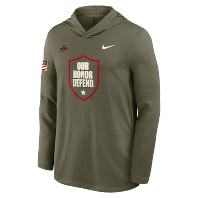 Ohio State 2025 Military Appreciation Men's Nike Dri-FIT College Long-Sleeve Hooded Top