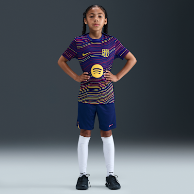 FC Barcelona Academy Pro Home Big Kids' Nike Dri-FIT Soccer Pre-Match Short-Sleeve Top