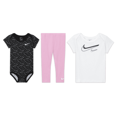 Nike Swoosh Logo Baby (12-24M) 3-Piece Bodysuit Set