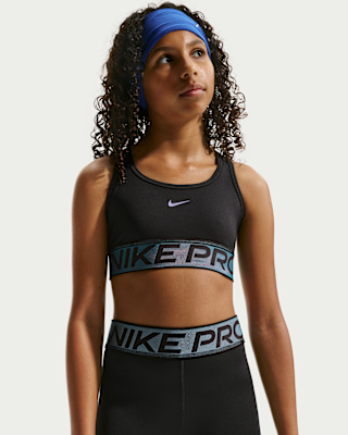 Детские  Nike Pro Swoosh Big Kids' Sports Bra with Shine Accents
