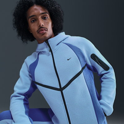 Casaco Windrunner em lã cardada com fecho completo e bloco de cor Nike Tech para homem
