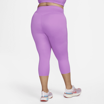 Leggings cropped de tiro alto y sujeción firme con bolsillos para mujer Nike Go (talla grande)