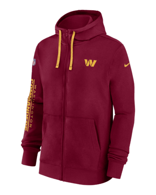 Мужское худи Washington Commanders Sideline Team Issue Club Nike Full Zip Hoodie