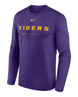 Мужская футболка LSU Courtside Basketball Shootaround Legend Nike Dri-FIT College Long-Sleeve для баскетбола