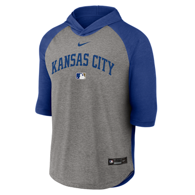 Kansas City Royals Authentic Collection Flux Men's Nike Dri-FIT MLB 3/4-Sleeve Hooded T-Shirt from Nike - $63
