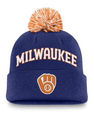Мужские  Milwaukee Brewers Peak Nike MLB Cuffed Pom Beanie