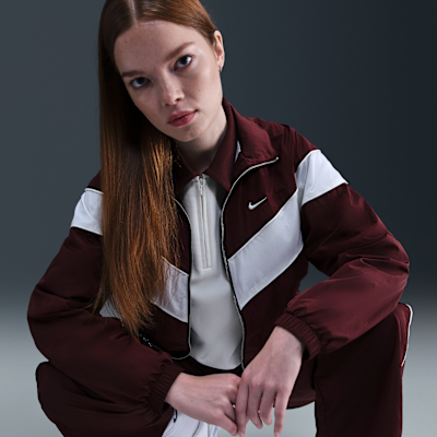 Nike Windrunner Chaqueta de tejido Woven y ajuste holgado con cremallera completa y protección UV - Mujer