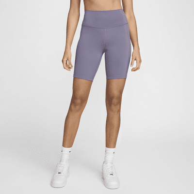 Nike One Leak Protection: Period bikeshorts met hoge taille voor dames (21 cm)