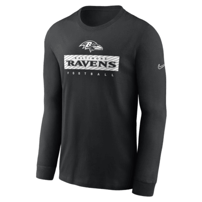 Playera de manga larga Nike Dri-FIT de la NFL para hombre Baltimore Ravens Sideline Team Issue