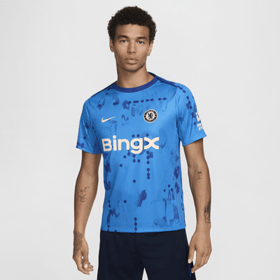 Męska przedmeczowa koszulka piłkarska z krótkim rękawem Nike Dri-FIT Chelsea F.C. Academy Pro